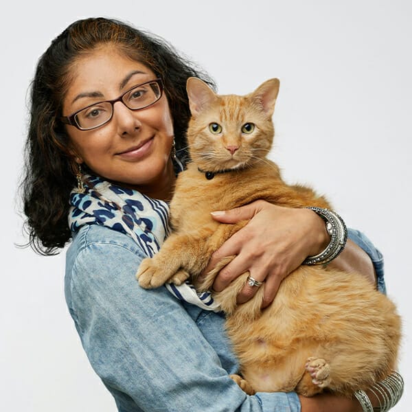 Dr. Jusmeen Sarkar with pet