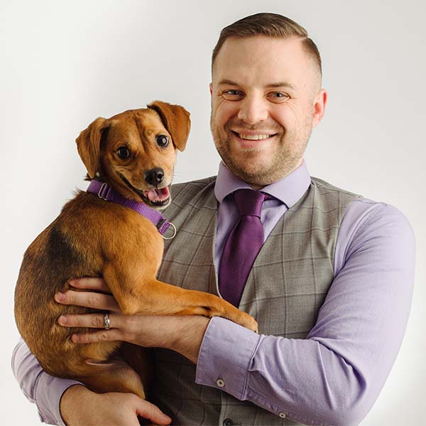 Dr. Jacob Leslie with pet