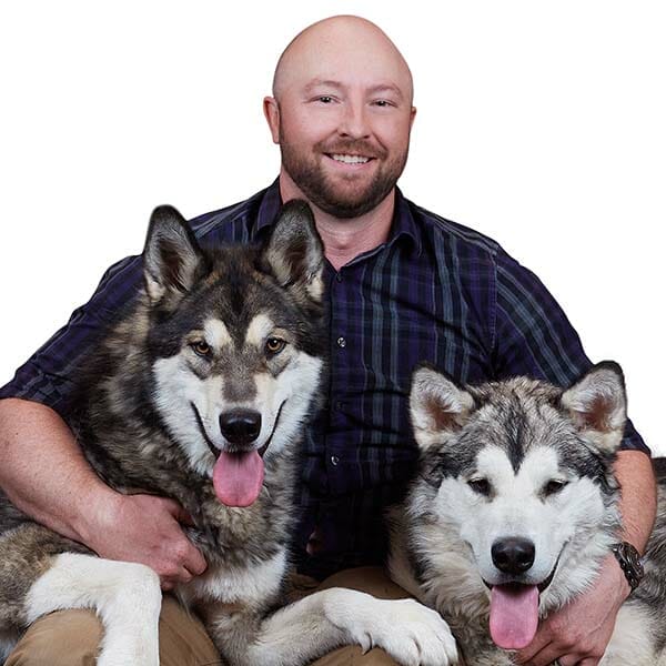 Dr. Adam M. Nylund with pets