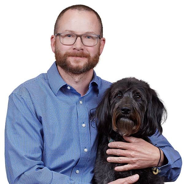 Dr. Daniel Hume with pet
