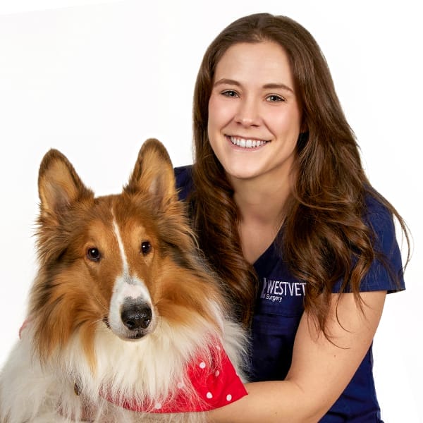 Dr. Katherine (Casey) Leonard with pet