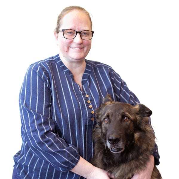 Olivia Price with pet