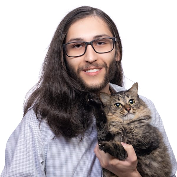 Dr. Christian Sells with pet