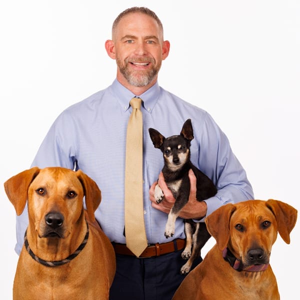 Dr. Cameron Dow with pets