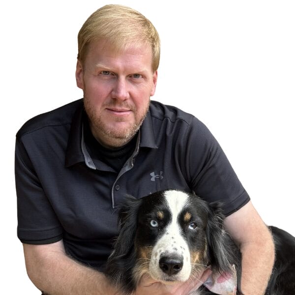 Dr. Jim Whitehead with pet