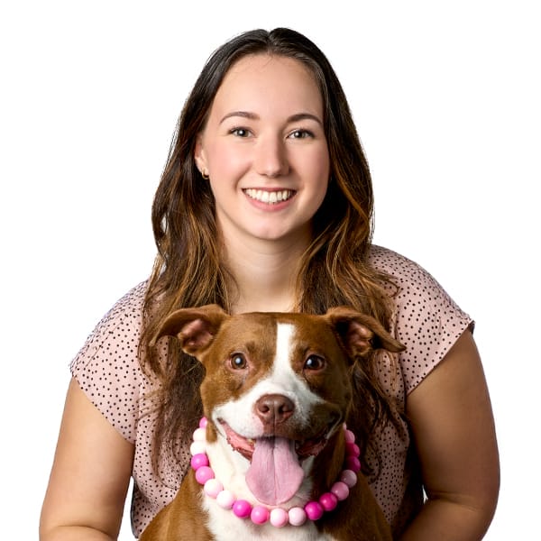 Dr. Katie Thompson with dog