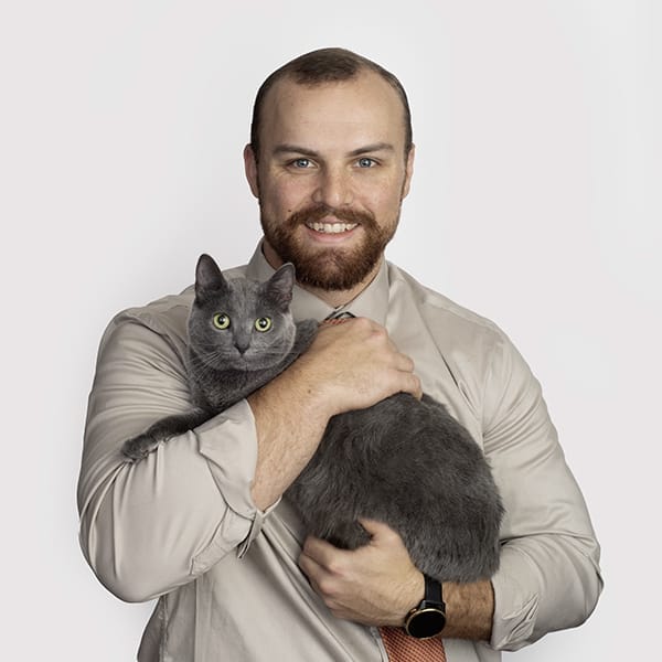 Dr. Cade Rogers with pet