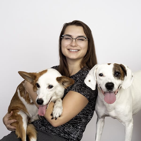 Dr. Rachel Neff Knue with pets