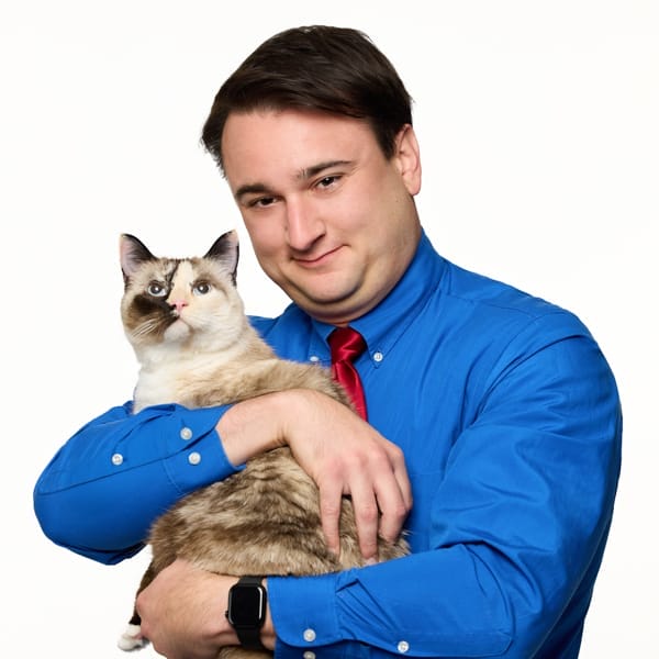 Dr. Alec Repasy with pet
