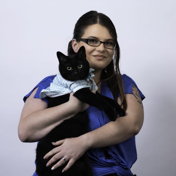 Dr. Marium DeMonte with pet