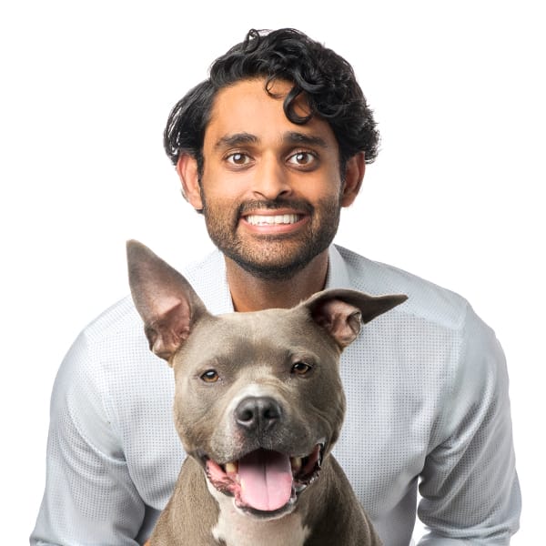 Dr. Prem Patel with dog
