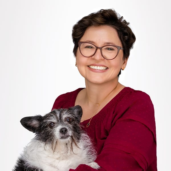 Dr. Laura Vasquez with dog