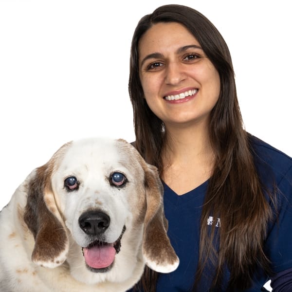 Dr. Eleni Damianides with pet