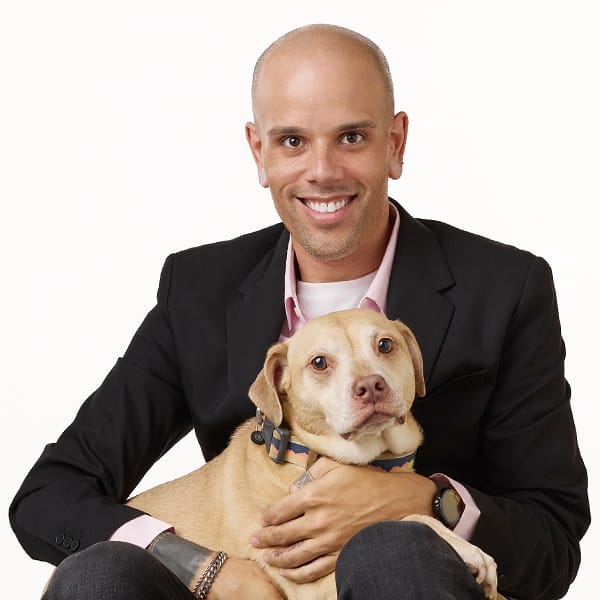 Geoff Simons with pet