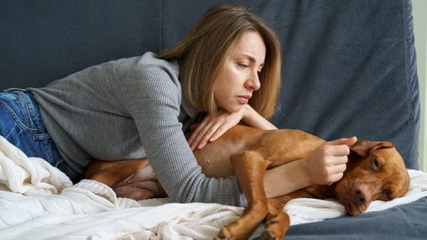 dog-with-owner-looking-concerned-at-home